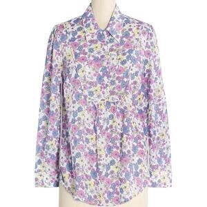 MODCLOTH Flower Patch Pleasantries Shirt Button-Down Blouse Cottagecore Sz S NWT
